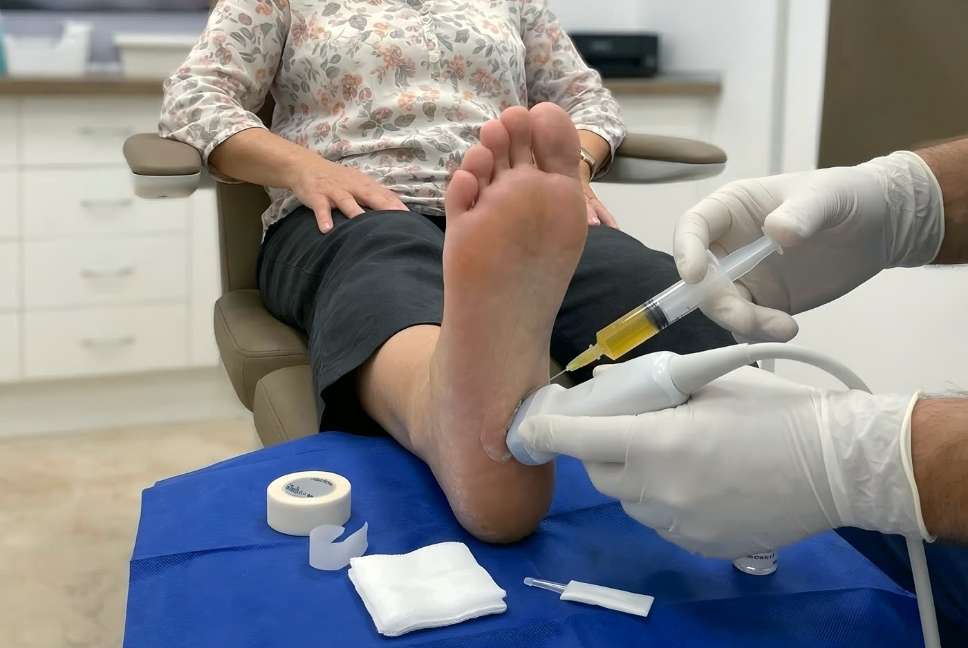 Infiltración PRP ecoguiada fasciopatía plantar